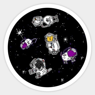 Astronaut Animals in Space Sticker